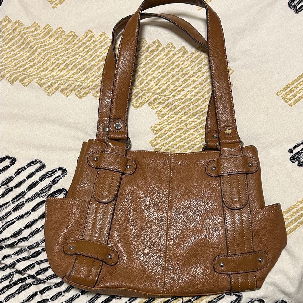 Tignanello Tan Leather Shoulder Bag